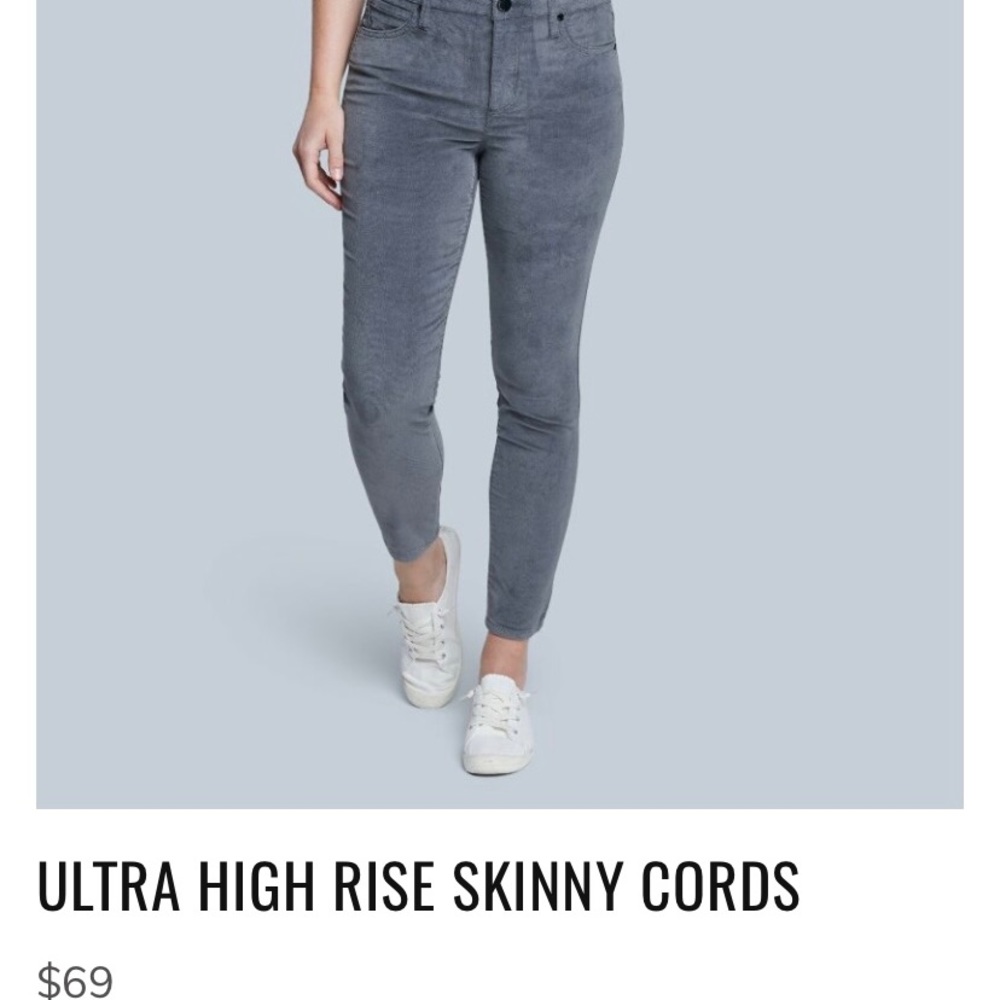 SEVEN7 ULTRA HIGH RISE SKINNY CORDS GRAY SZ 12